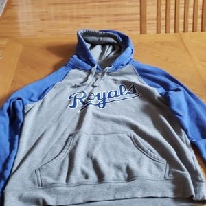 Grey and blue KC Royals hoodie with pouch